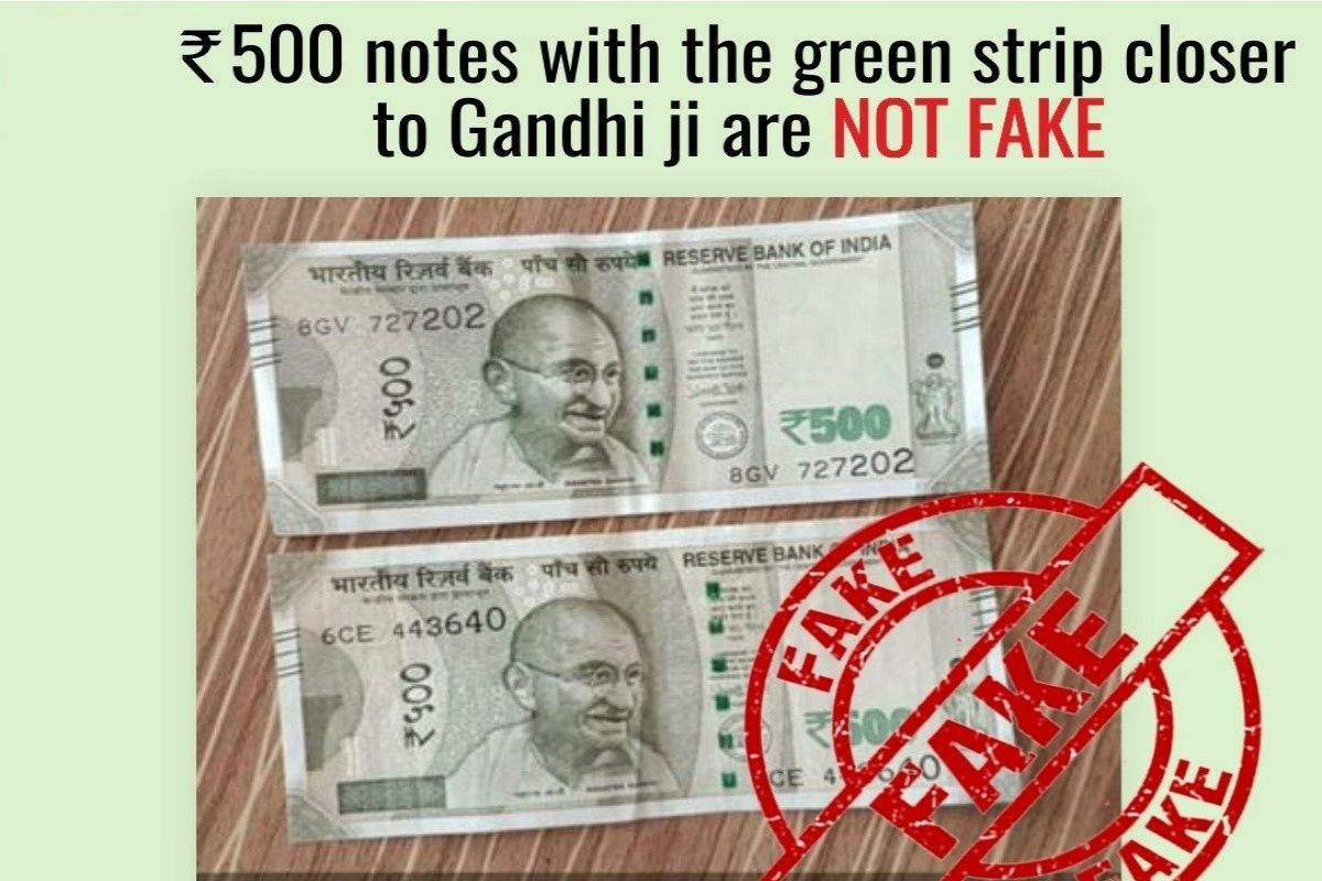 Big update about 500 rupees, there is a green strip near Gandhiji's ...