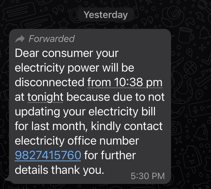 Electricity Bill Scam