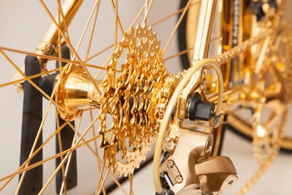 gold bicycle